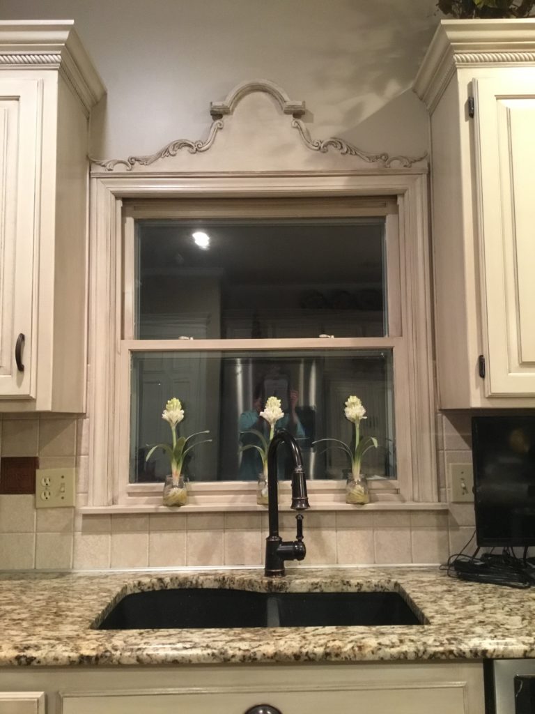 Unique Crown Molding Above A Kitchen Window Embellishments